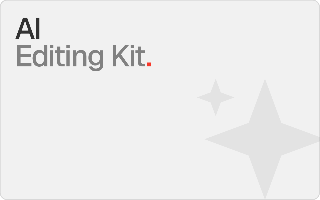 AI Editing Kit title card with sparkles