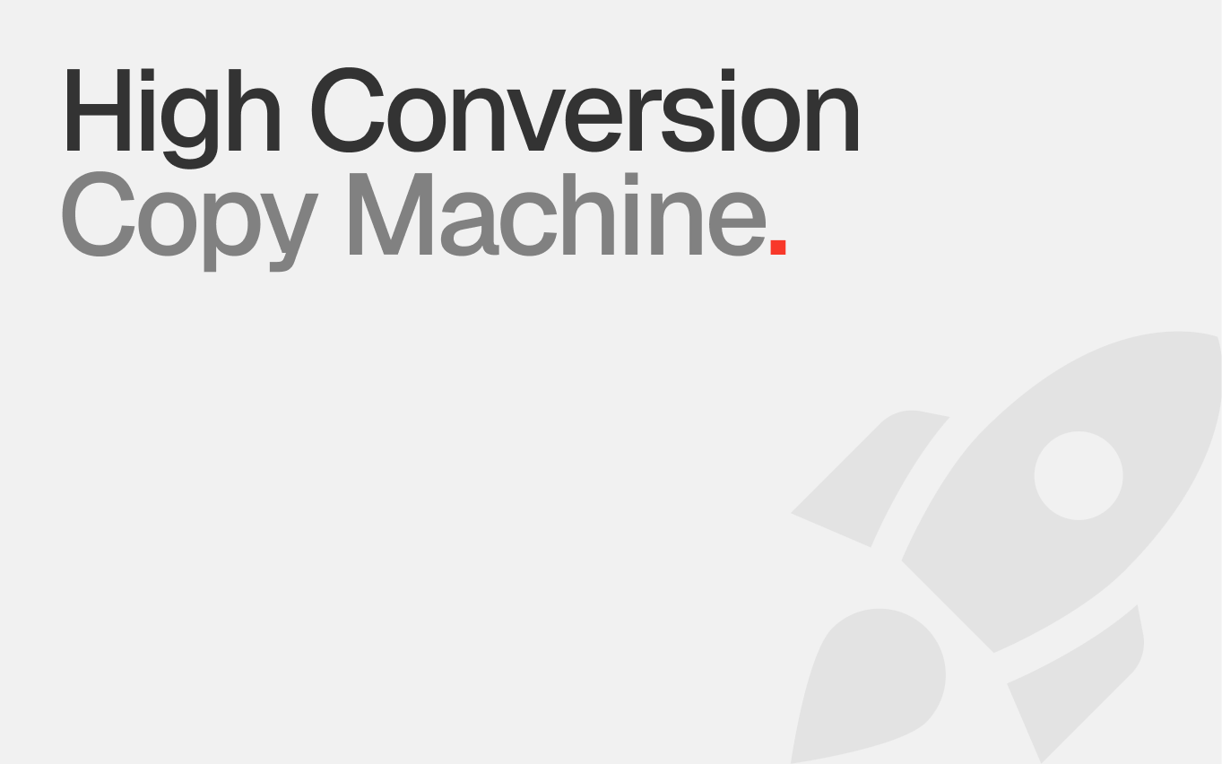 High Conversion Copy Machine title card with rocket